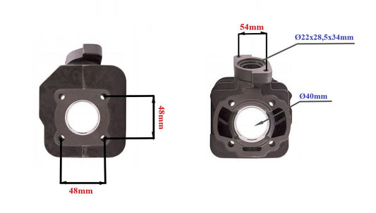 Cast-iron cylinder Peugeot Speedfight,Vivacity,Buxy 40 mm 2T