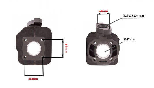 Cast-iron cylinder with head Peugeot Vivacity,Buxy,Speedfight 47 mm 2T