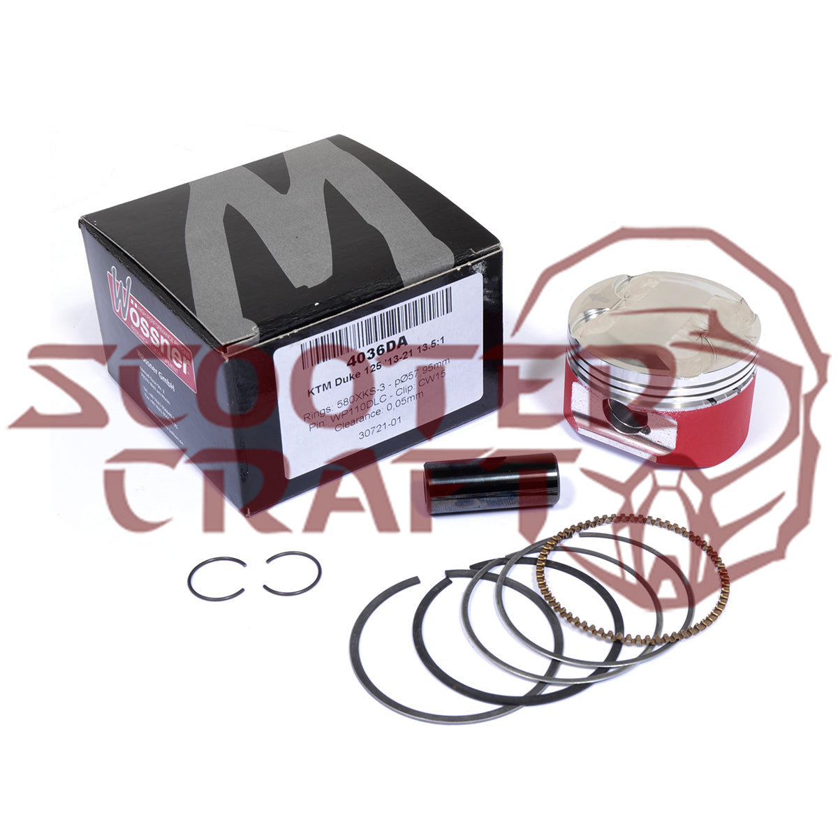 Piston (4‑stroke) (13.5:1), KTM Duke 125 2013–2021 (57.95 mm)