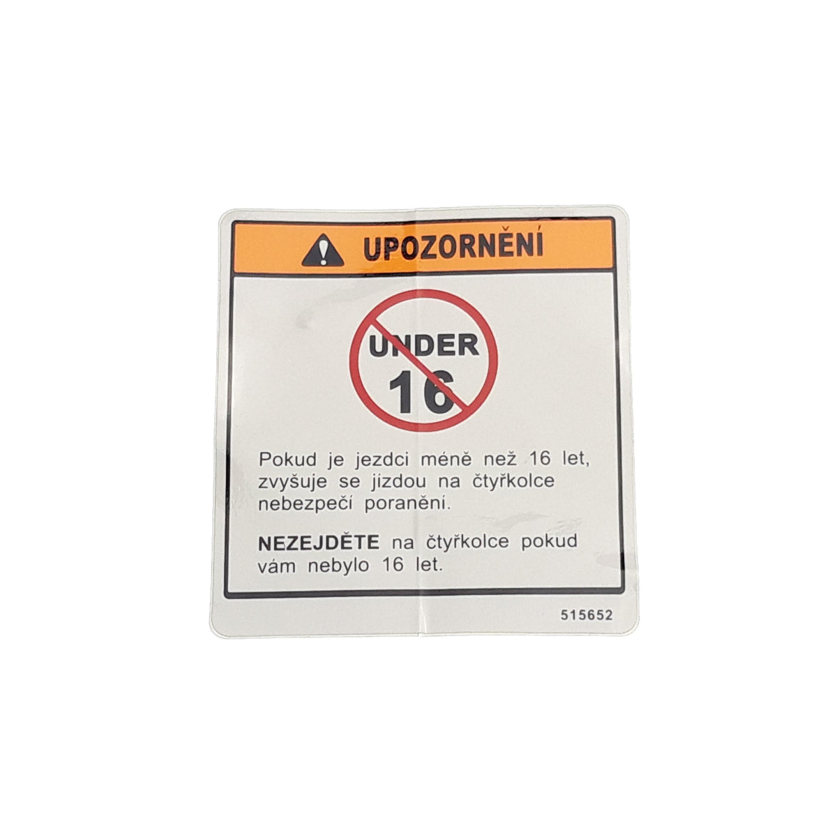 LABEL, AGE16. TGB Target 600 EFi T3, genuine
