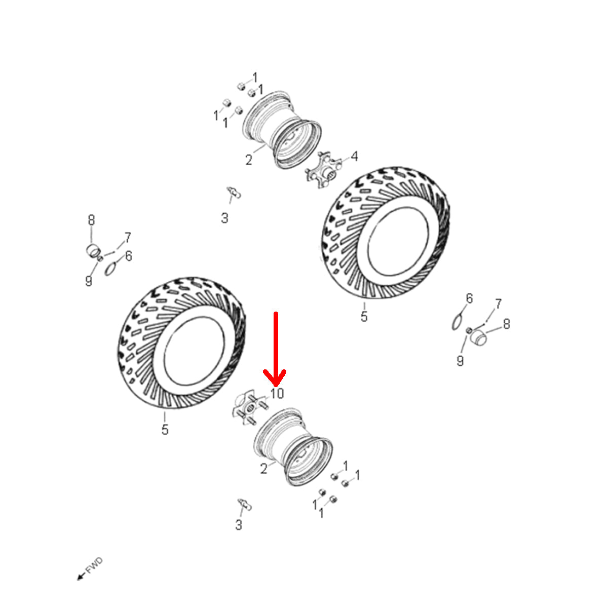 Hub, Wheel, Lh Aeon Crossland RX 400, genuine