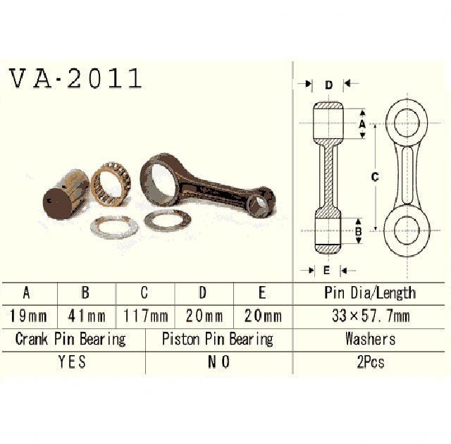 Connecting rod Yamaha YFM400 Big Bear 1999–2013