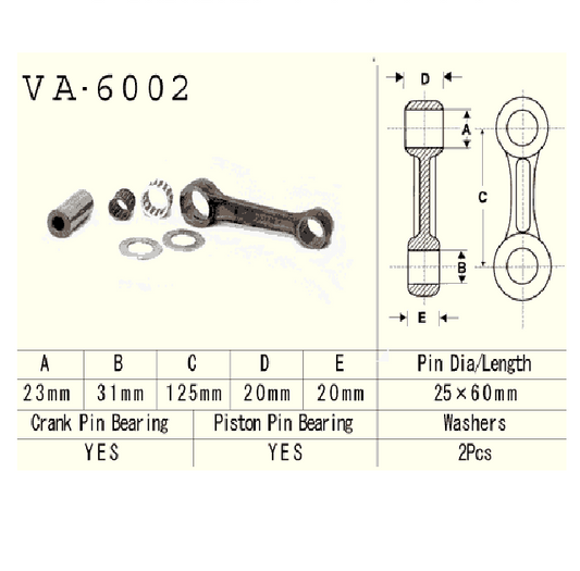 Connecting rod Yamaha YZ250 1990–1998