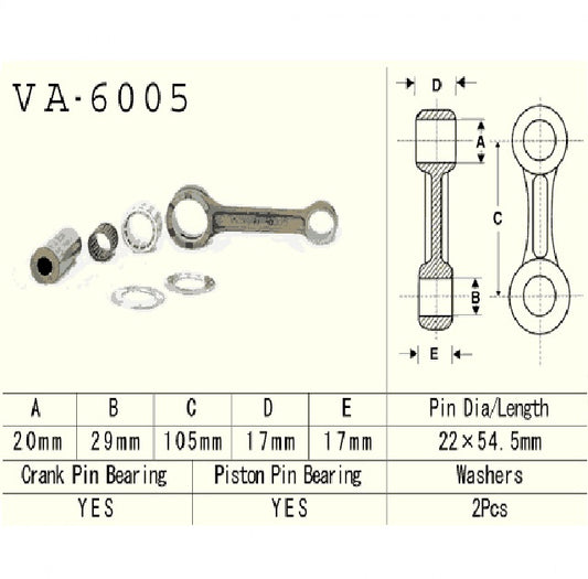 Connecting rod Yamaha YZ125 1986–1996