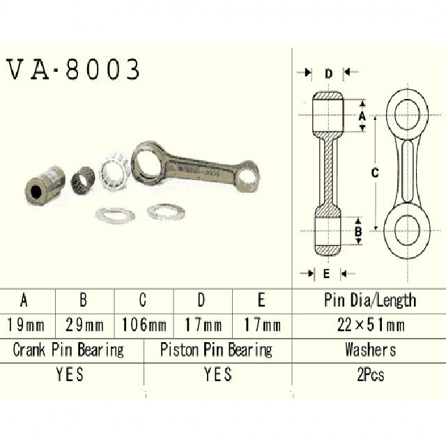 Connecting rod Kawasaki KX125 1994–1997