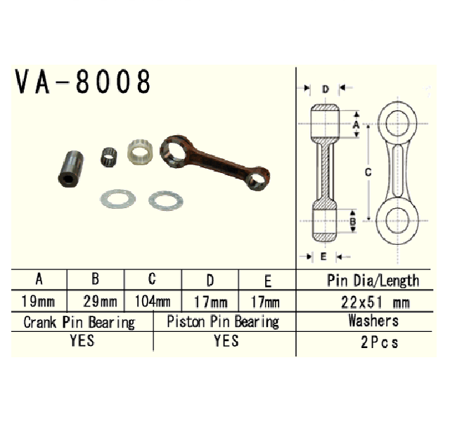 Connecting rod Kawasaki KX125 1998–2002