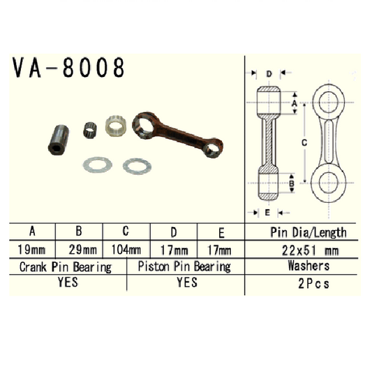 Connecting rod Kawasaki KX125 1998–2002