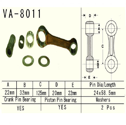 Connecting rod Kawasaki KX250 2002–2008