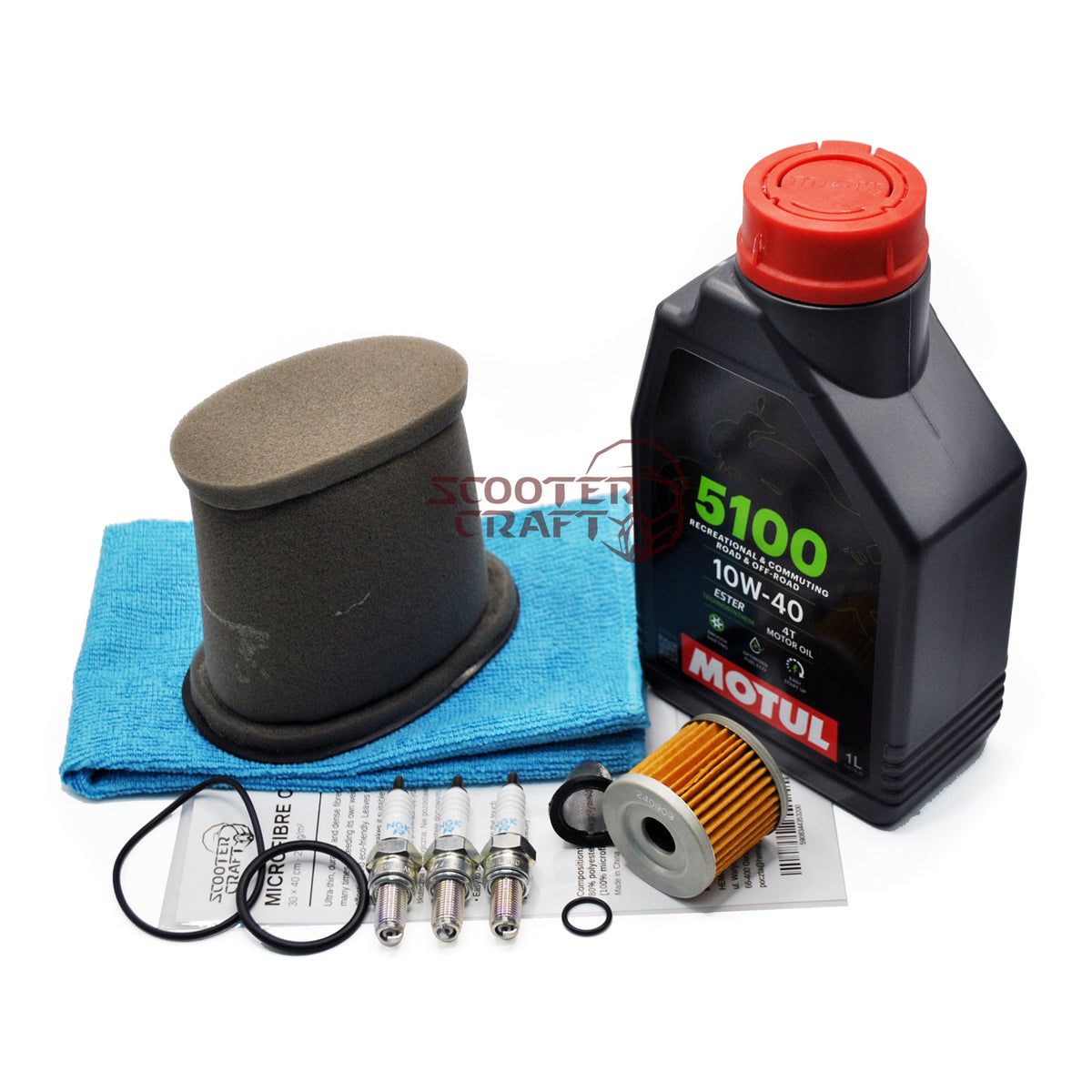 Service kit Benelli Leoncino 125 EU5 2022, genuine parts + Motul 5100 10W-40 oil