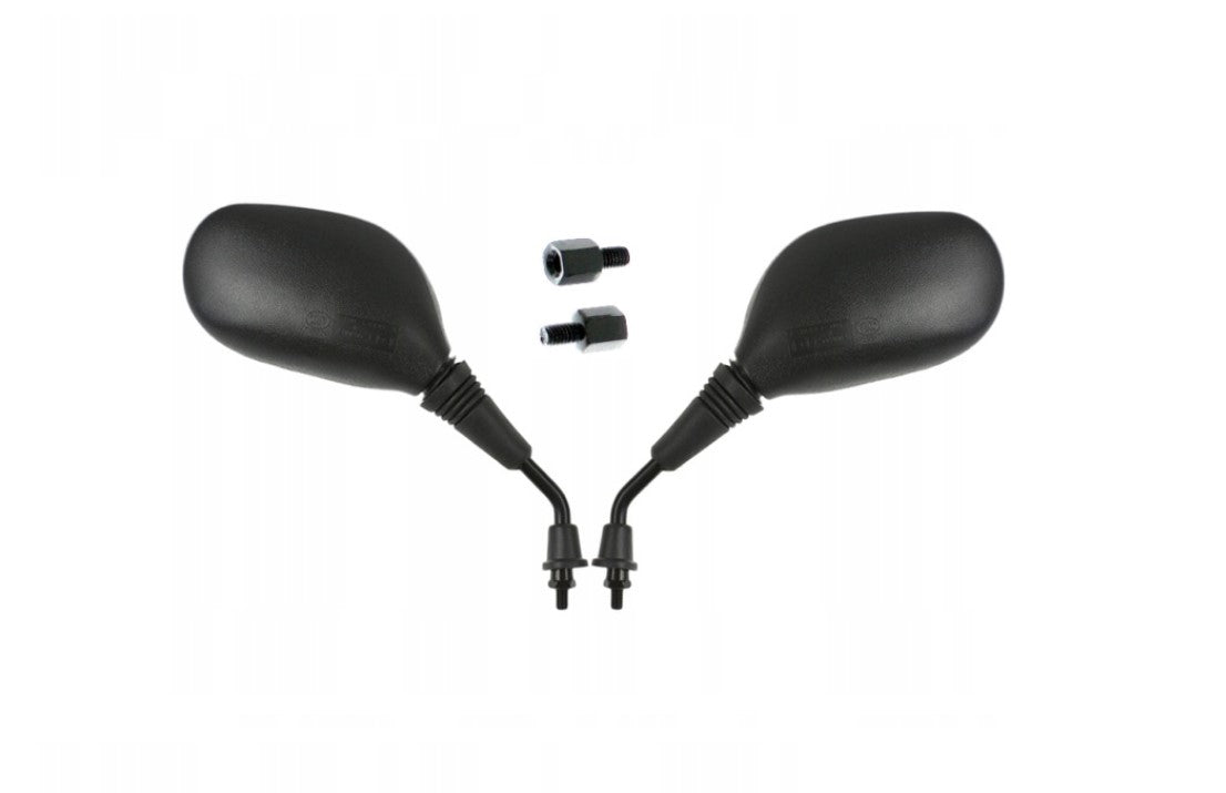 Mirror set oval M8 R,L thread + M8 R,R adapters
