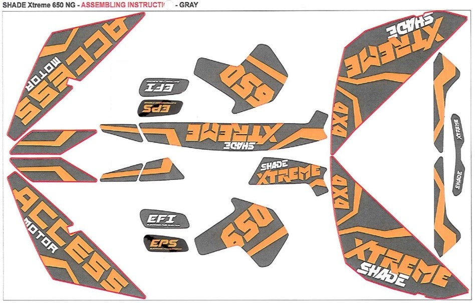 Graphic Sticker GREY SHADE-Xtreme 650 Shade Xtreme 660, genuine