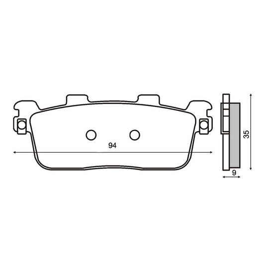 Rear brake pads People S 250, SYM GTS 125 2007 08–12