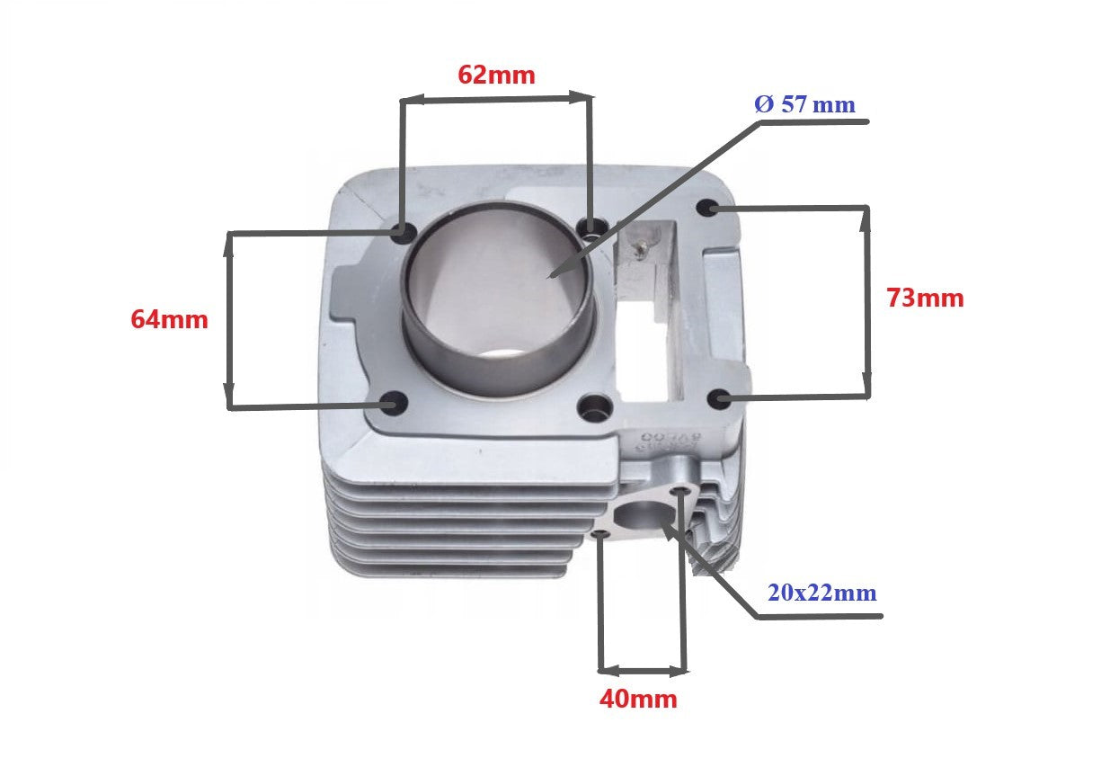 Cast-iron cylinder Yamaha YBR 150 57.00 mm 4T