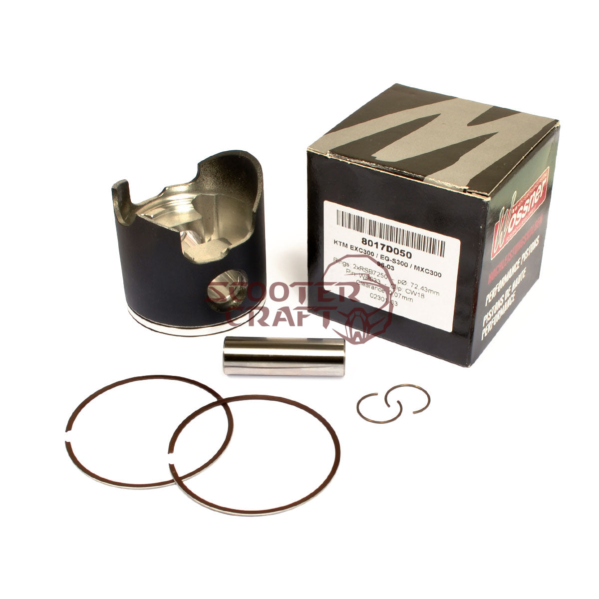 Piston (2‑stroke) KTM EGS/EXC 300 1996–2003 (72.43 mm = +0.50 mm)