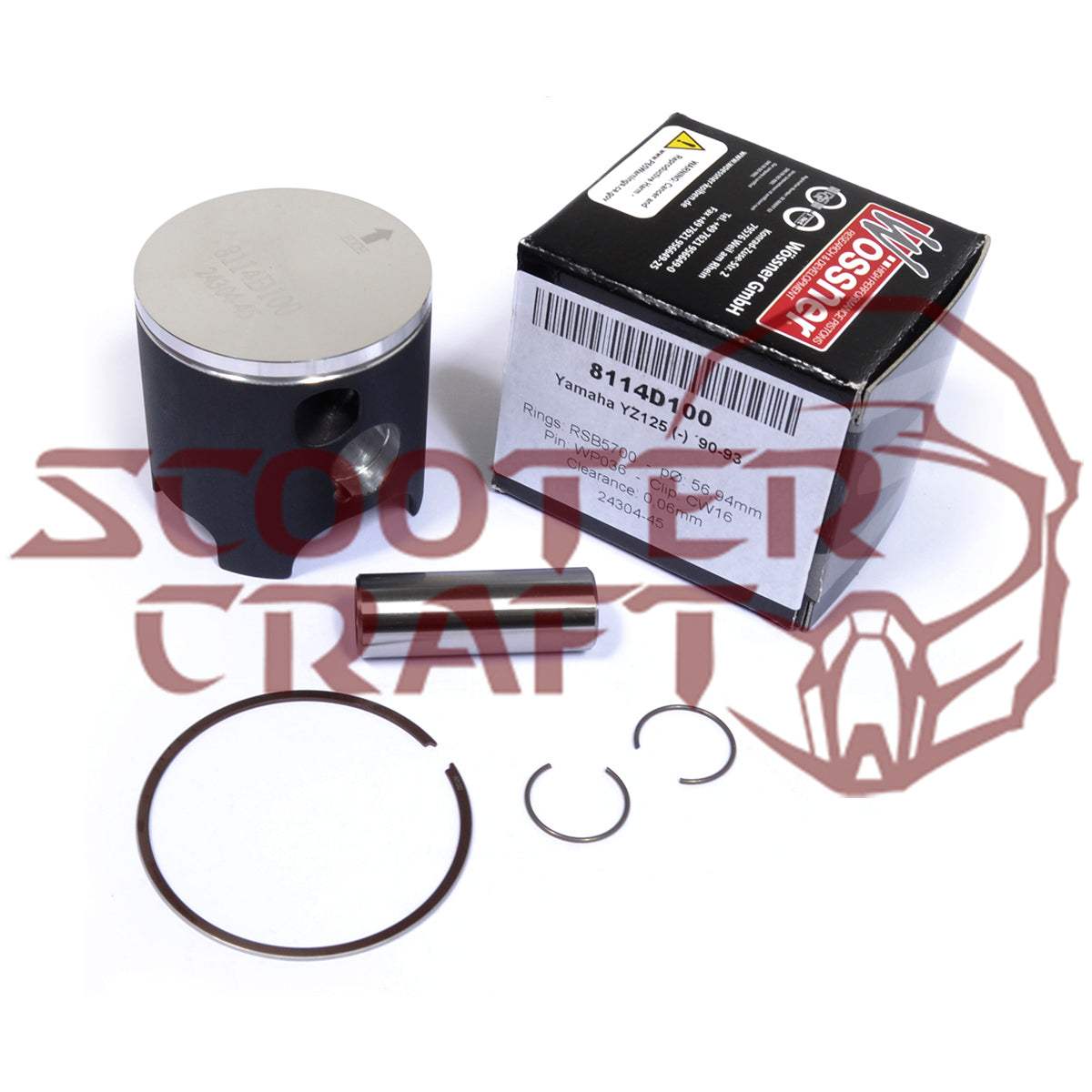 Piston (2‑stroke) Yamaha YZ125 1990–1993 (56.94 mm = +1.00 mm)
