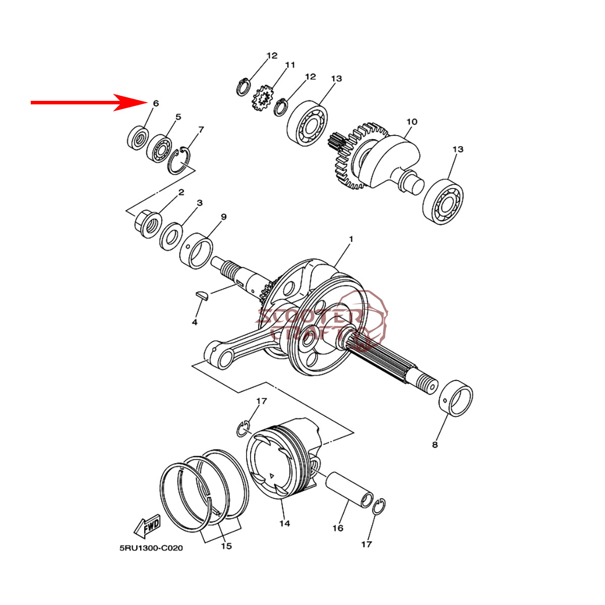 Oil Seal, crankshaft, right, Yamaha Majesty 250 07-16, Majesty 400, YP 400 R X-MAX, genuine 93101-12002