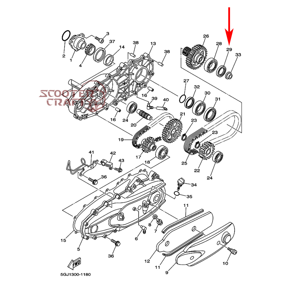 Oil Seal, transmission, Yamaha XP 500 T-MAX, genuine 93102-40021