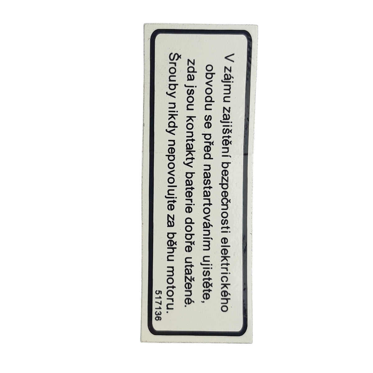 LABEL, BATTERY. TGB Target 600 EFi T3, genuine