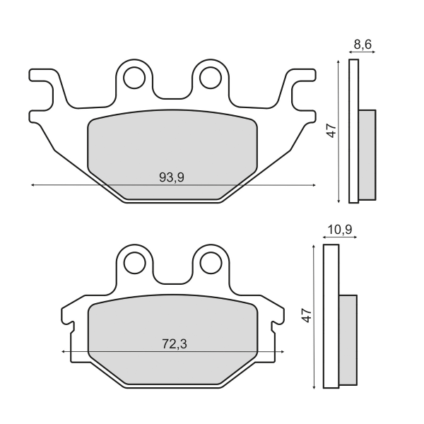 Brake pads KXR 250 front 225103070