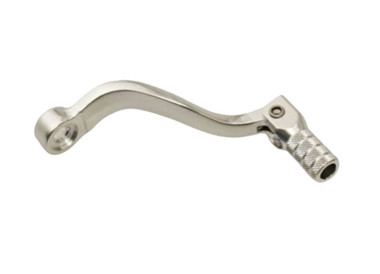 ALUMINUM GEAR SHIFT LEVER KTM SX 85 18-23, SX 125/150 16-23, EXCF/SXF 450 16-22, EXC500 17-23, GAS GAS MC 85/125 21-23 MC 450F 21-23, HUSQVARNA TC 85/125 16-23, FC/FE 450 16-22 SILVER
