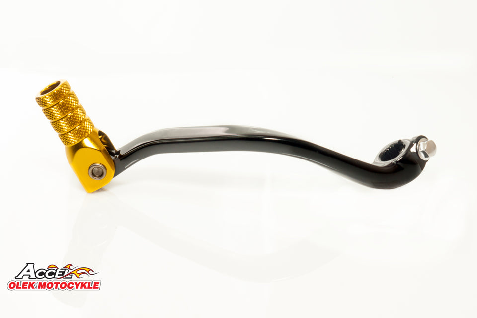 ALUMINUM GEAR SHIFT LEVER SUZUKI RM 250 89-12 BLACK WITH GOLD TIP (25600-37F20)