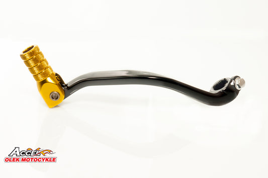 ALUMINUM GEAR SHIFT LEVER SUZUKI RM 250 89-12 BLACK WITH GOLD TIP (25600-37F20)