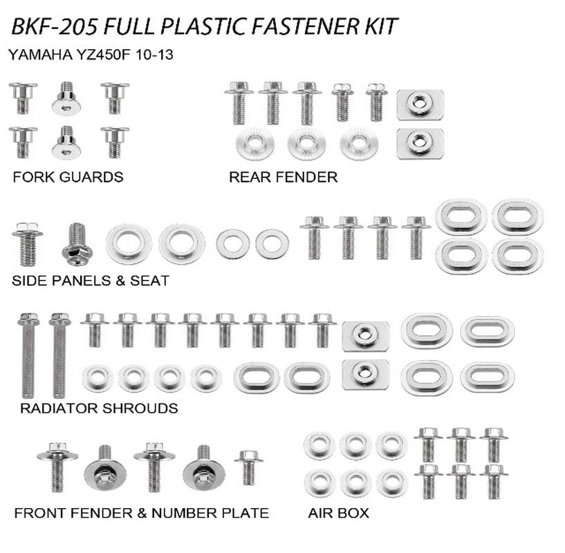 COMPLETE PLASTIC BOLT KIT YAMAHA YZF 450 10-13 (BKF-205)