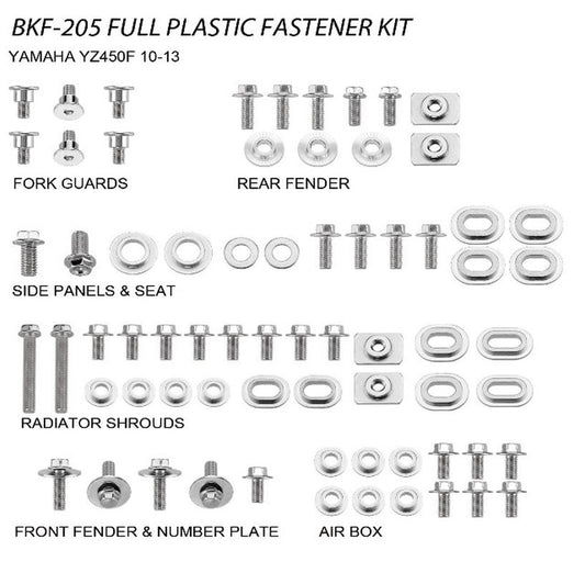 COMPLETE PLASTIC BOLT KIT YAMAHA YZF 450 10-13 (BKF-205)