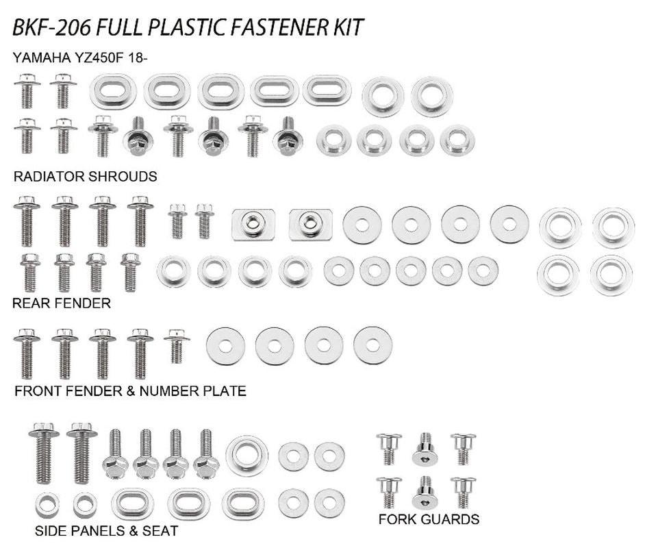 COMPLETE PLASTIC BOLT KIT YAMAHA YZF 450 18-20 (BKF-206)