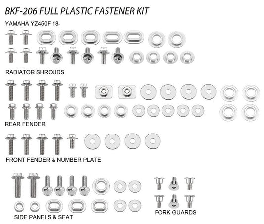 COMPLETE PLASTIC BOLT KIT YAMAHA YZF 450 18-20 (BKF-206)