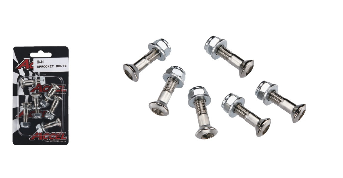 COMPLETE REAR SPROCKET BOLT KIT WITH NUTS (6 PCS) M8X34MM