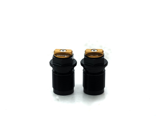 FRONT SHOCK ABSORBER LOWER PLUG WITH ADJUSTMENT HONDA CRF 450R 09-14 YAMAHA YZ/YZF 450/250/125/X 06-20, WRF 450/250 12-20, KAWASAKI KXF 450 08-14, SUZUKI RMZ 250 19 GOLD (SET-2PCS)