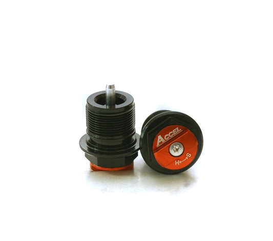 FRONT SHOCK ABSORBER LOWER PLUG WITH ADJUSTMENT KTM SX 125/150 16-20, SX 250 17-20, SXF 250/450 16-20, HUSQVARNA TC 125/250 17-20, FC 250/450 17-20, FX 350/450 17-20, TX 300 14-20 ORANGE (SET-2PCS)