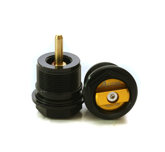 FRONT SHOCK ABSORBER LOWER PLUG WITH ADJUSTMENT HONDA CRF 250R 18-20, CRF 450R/RX 17-20, CRF 250RX 19-20, CRF 450X/L 19, KAWASAKI KXF 450 19-20, SUZUKI RMZ 450 18-19 GOLD (SET-2PCS)