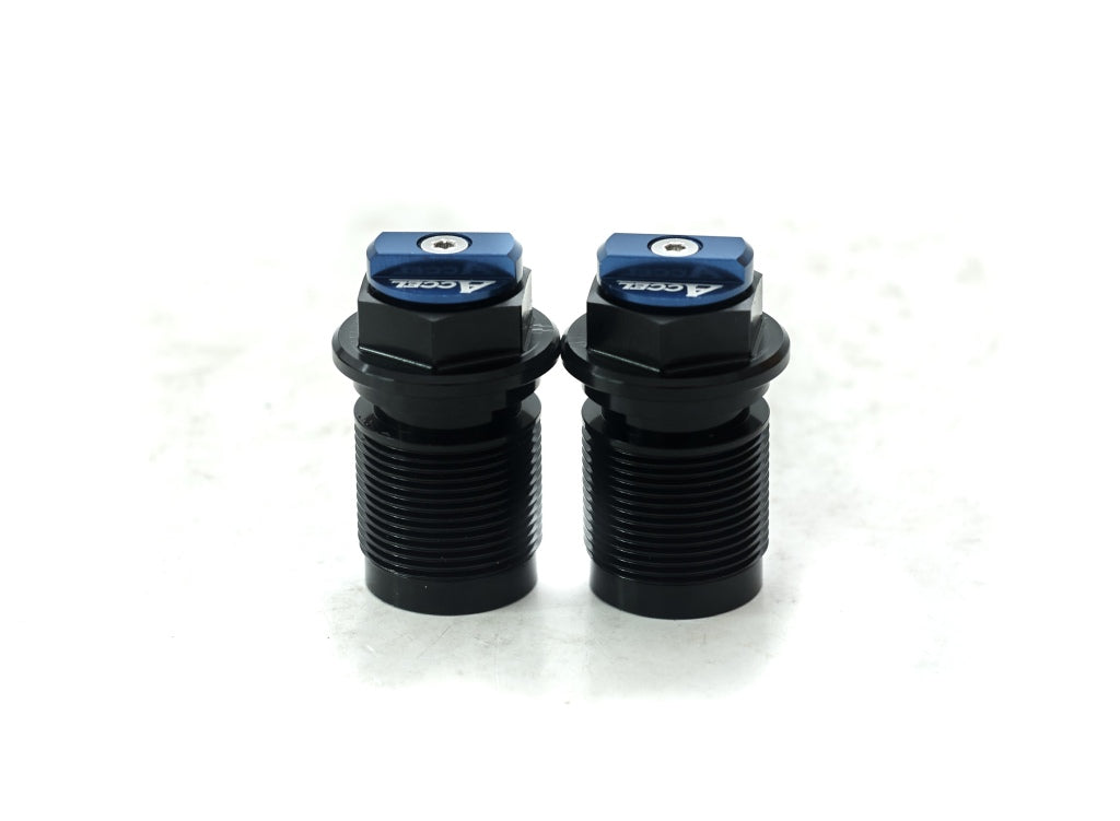 FRONT SHOCK ABSORBER LOWER PLUG WITH ADJUSTMENT HONDA CRF 450R 09-14 YAMAHA YZ/YZF 450/250/125/X 06-20, WRF 450/250 12-20, KAWASAKI KXF 450 08-14, SUZUKI RMZ 250 19 BLUE (SET-2PCS)