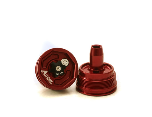 FRONT SHOCK ABSORBER TOP NUT WITH ADJUSTMENT HONDA CRF 450R 09-14 YAMAHA YZ/YZF 450/250/125/X 06-20, WRF 450/250 12-20, KAWASAKI KXF 450 08-14, SUZUKI RMZ 250 19, GAS GAS RED (SET-2PCS)