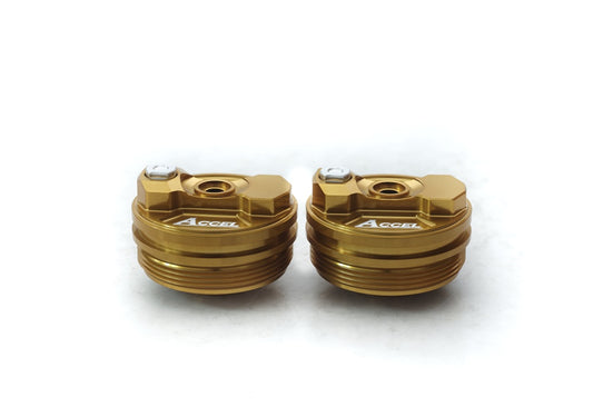 FRONT SHOCK ABSORBER TOP NUT WITH ADJUSTMENT HONDA CRF 250R 18-20, CRF 450R/RX 17-20, CRF 250RX 19-20, CRF 450X/L 19, KAWASAKI KXF 450 19-20, SUZUKI RMZ 450 18-19 GOLD (SET-2PCS)