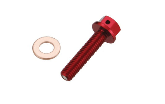 OIL DRAIN PLUG HONDA CRF 150 R 07-16 (WITH MAGNET) RED (MDP-01RD)