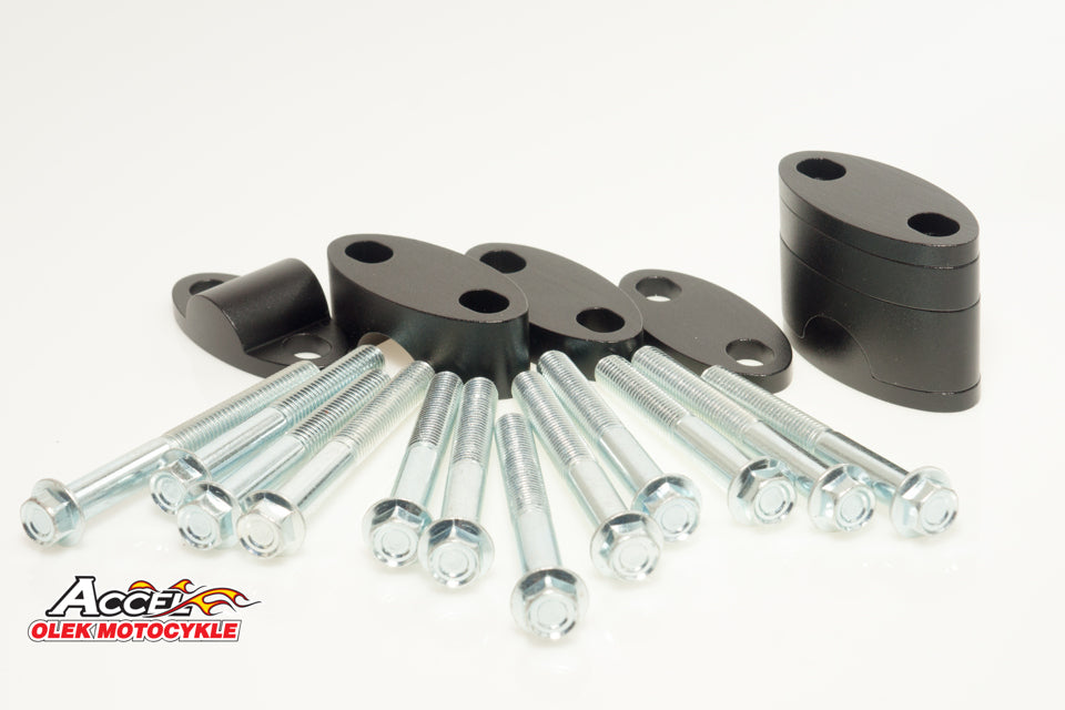 HANDLEBAR RISER (BOTTOM-22.2/TOP-22.2MM) (SPACERS 18+5+10+6=39MM) BLACK (BMA-02BK)