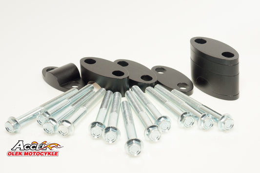 HANDLEBAR RISER (BOTTOM-22.2/TOP-22.2MM) (SPACERS 18+5+10+6=39MM) BLACK (BMA-02BK)