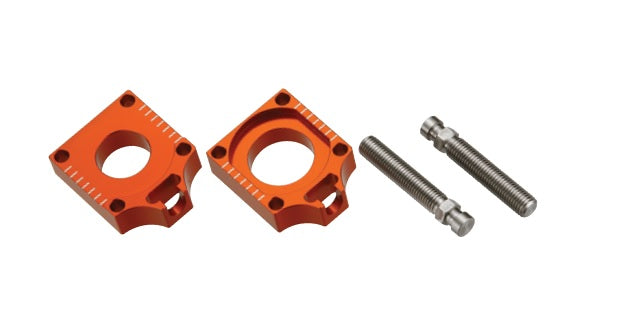 REAR AXLE TENSIONER WITH BOLT HUSQVARNA TC/TE 04-14 RED (SET-2PCS)