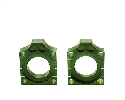 REAR AXLE TENSIONER WITH BOLT KAWASAKI KXF 250 17-18 GREEN (SET-2PCS)