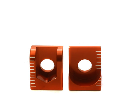 REAR AXLE TENSIONER WITH BOLT KTM SX 65 00-15 ORANGE (SET-2PCS)