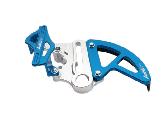 REAR BRAKE CALIPER AND DISC GUARD, KTM SX/SXF/EXC/EXCF 13-22, HUSQVARNA TC/FC 15-22 (PIVOT 25 MM), BLUE