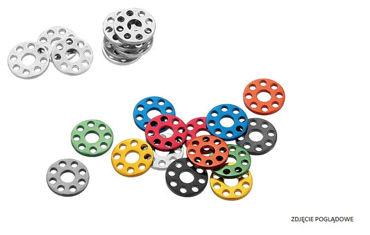 ALUMINUM WASHER FOR M6 BOLTS (SET OF 10 PCS) OUTER DIAMETER 18 MM SILVER