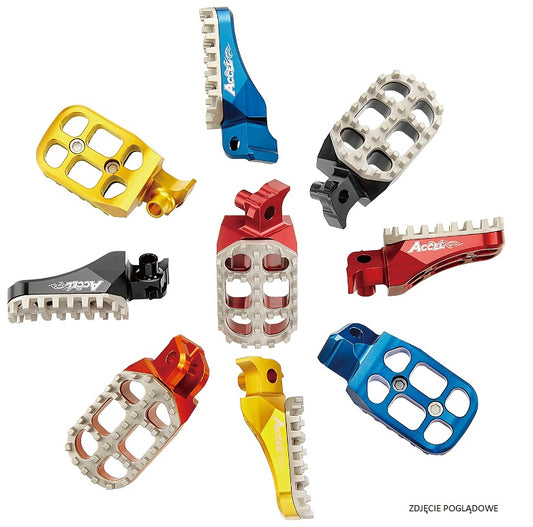 FOOTPEGS KTM SX/SXF/EXC/EXCF 02-15, ADJUSTABLE WIDTH, COLOR ORANGE, (SET 2 PCS)