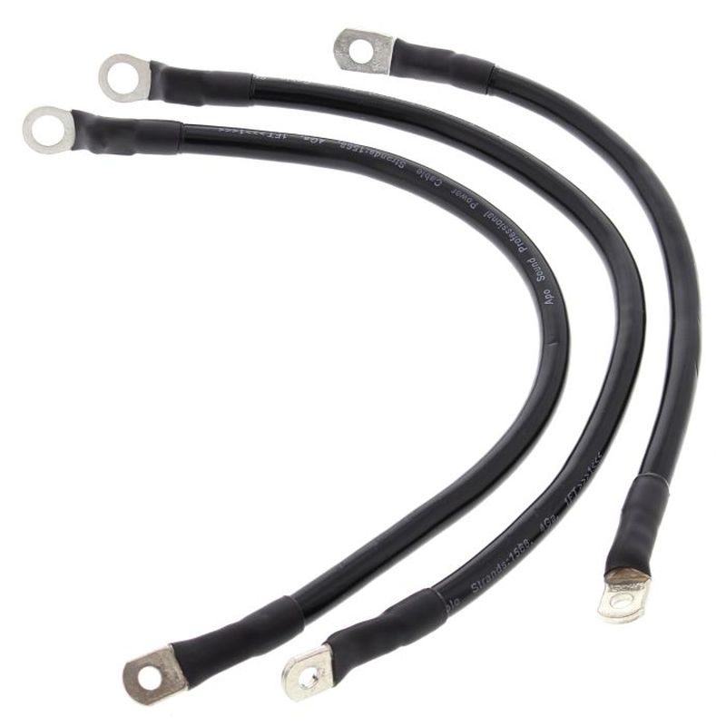 Battery Cable Kit (Length 30CM, 2x40,5CM, Black) HARLEY FXRS LOW RIDER 86-88, FXRS LOW GLIDE 84-85, FXRDG DISC GLIDE 84, FXRD GT 86-88, FXRC CUSTOM 86-88, FXR SUPER GLIDE 86-88, FXR SUPER GLIDE II 82-85 