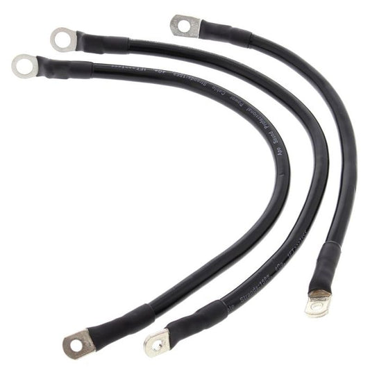 Battery Cable Kit (Length 30CM, 2x40,5CM, Black) HARLEY FXRS LOW RIDER 86-88, FXRS LOW GLIDE 84-85, FXRDG DISC GLIDE 84, FXRD GT 86-88, FXRC CUSTOM 86-88, FXR SUPER GLIDE 86-88, FXR SUPER GLIDE II 82-85 
