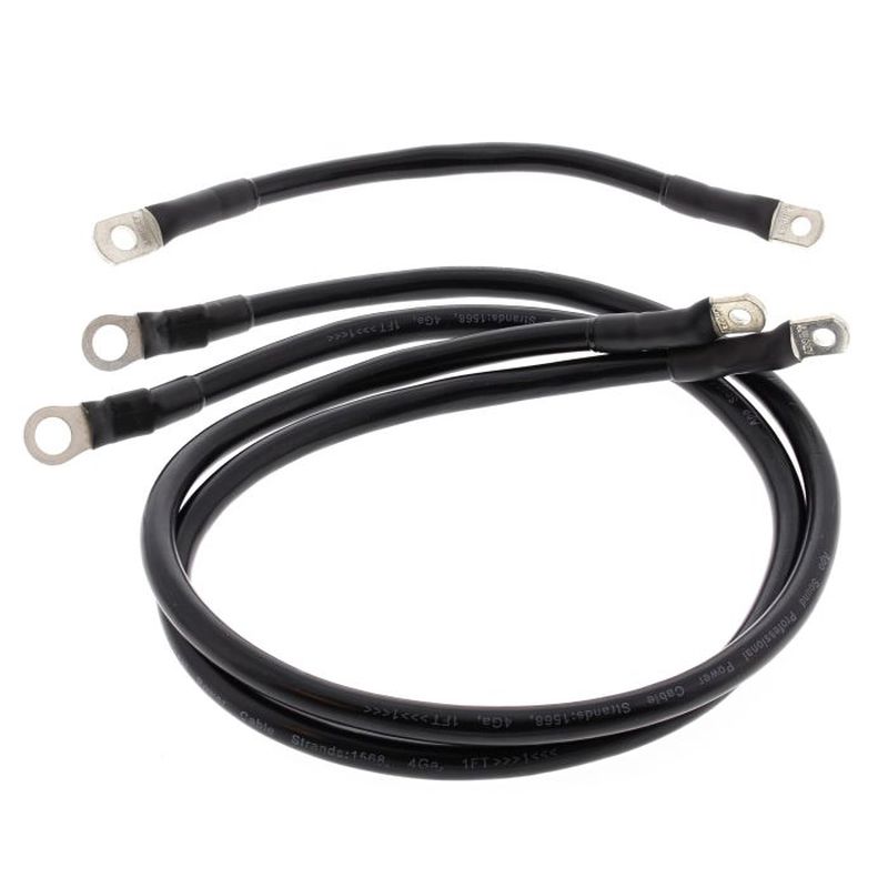 Battery Cable Kit (Length 23CM, 2x76CM, Black) HARLEY FLH ELECTRA GLIDE 80-81, FLHTC ELECTRA GLIDE CLASSIC 82-88, FLHTC SPECIAL 86-88, FLHTC CHROME 85, FLHT ELECTRA GLIDE 82-88, FLT TOUR GLIDE 80-83 