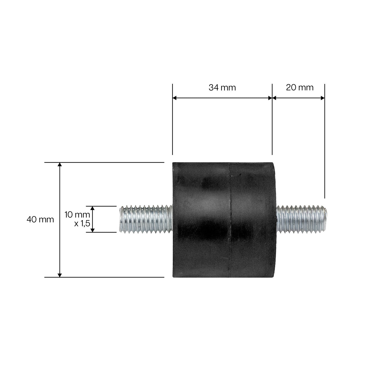 SILENT BLOCK (BUSHING) 40X34X20 M10